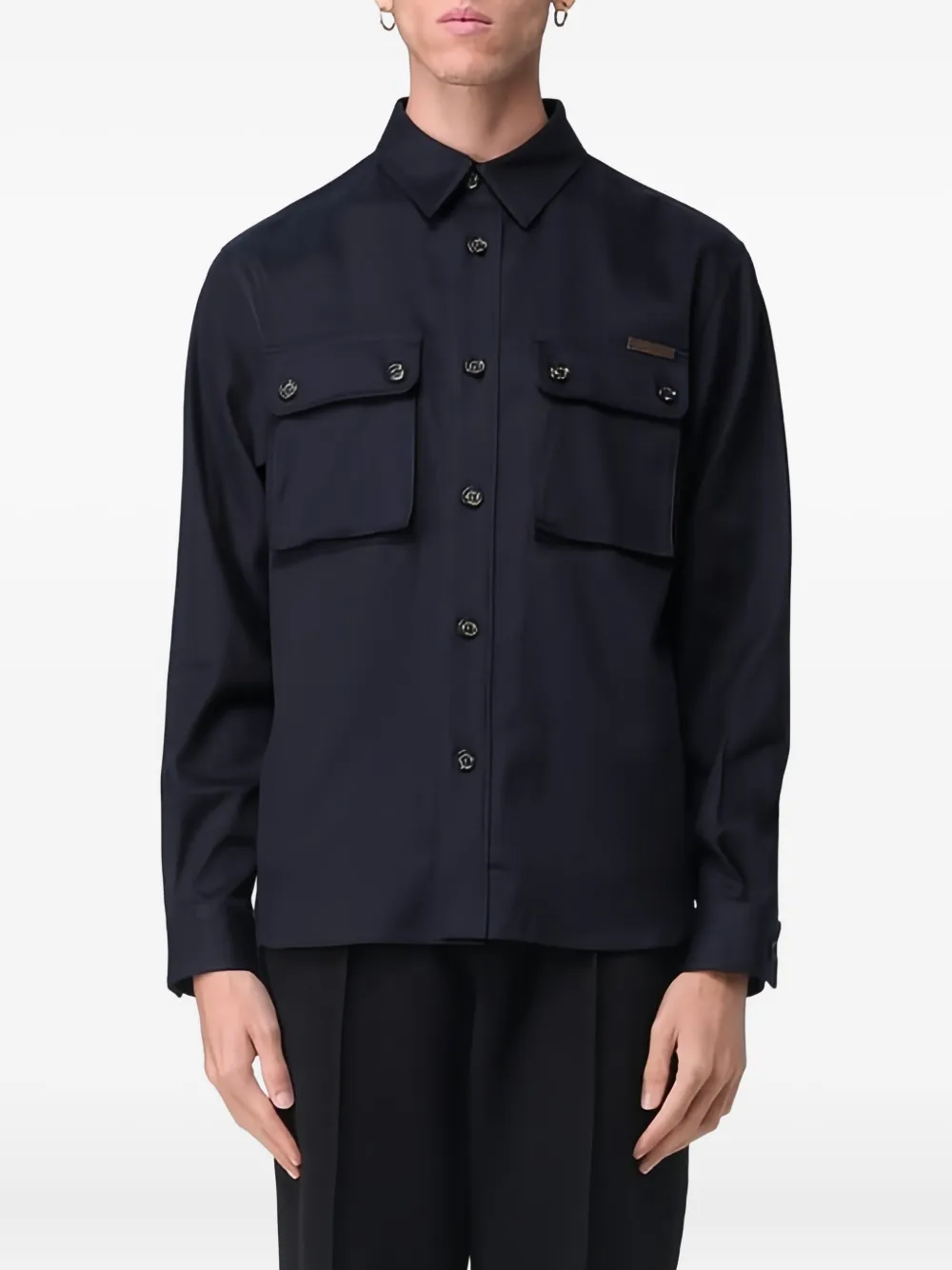 

Рубашка с карманом Paolo Pecora, синий