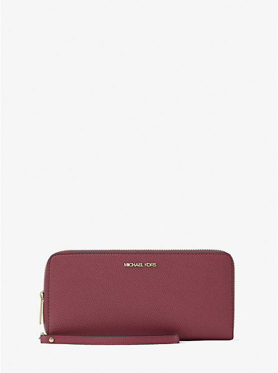 

Большой дорожный кожаный клатч Jet Set из зернистой кожи Michael Kors, красный