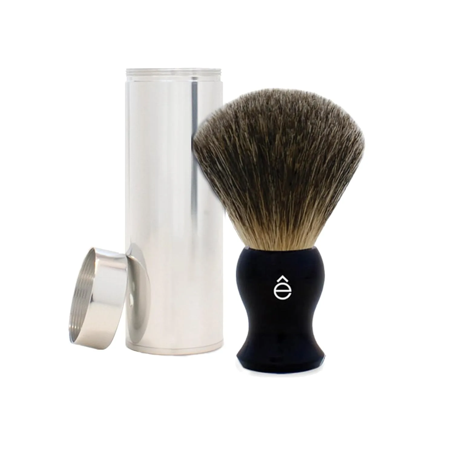 Дорожная помазочная кисть Eshave из тонкого барсучьего ворса, черная., Black