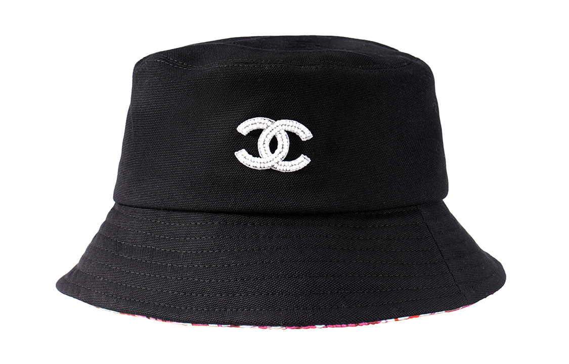 Хлопковая шляпа-ведро женская черная CHANEL — фото 2