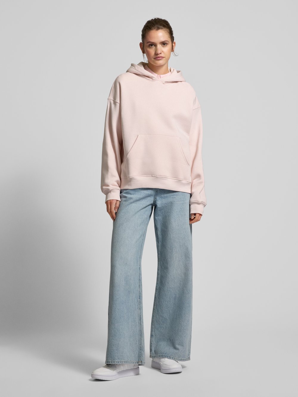 

Толстовка оверсайз с карманом-кенгуру Gina Tricot, розовый