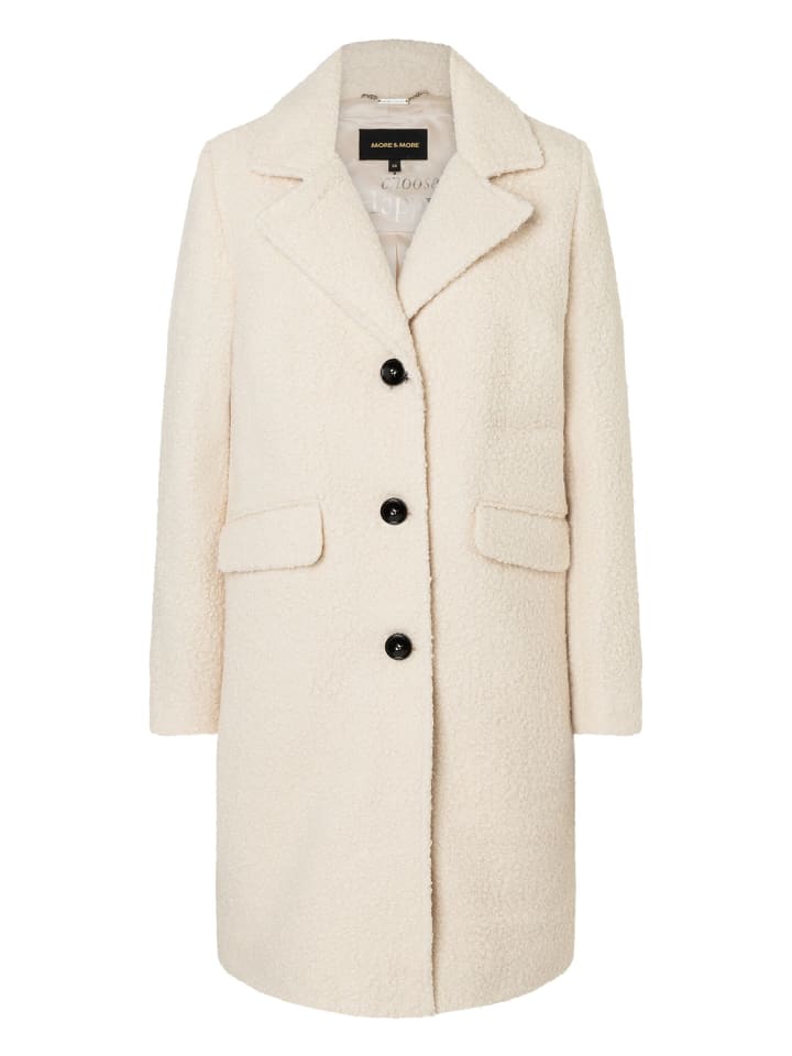 

короткое, уютное пальто в пудрово-кремовом цвете More & More