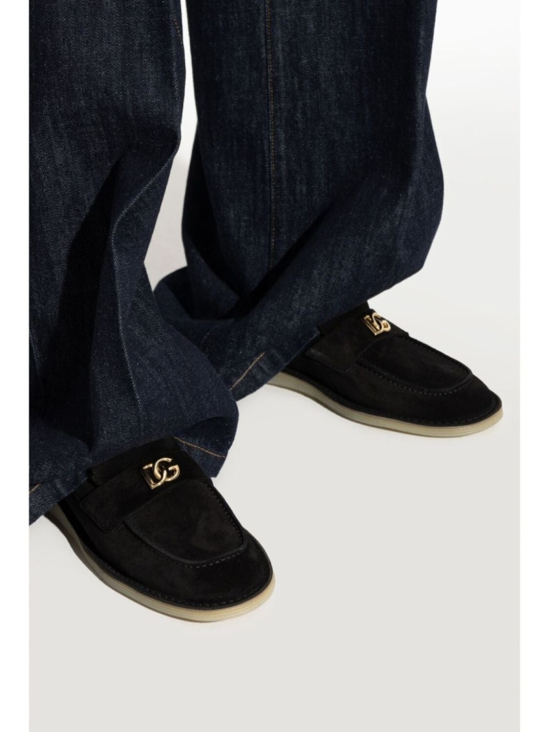 Dolce & Gabbana мокасины с логотипом, черный