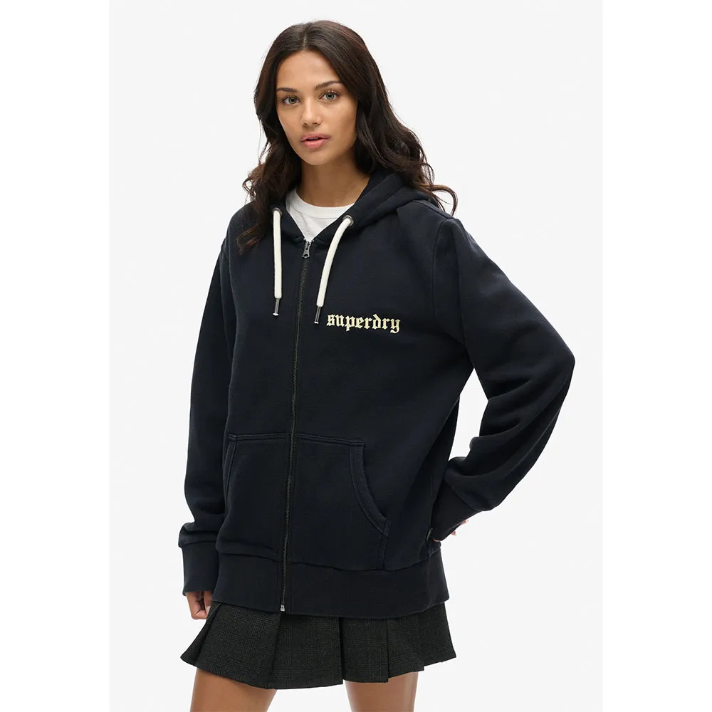 

Толстовка Superdry Tattoo Graphic Loose full zip, черный