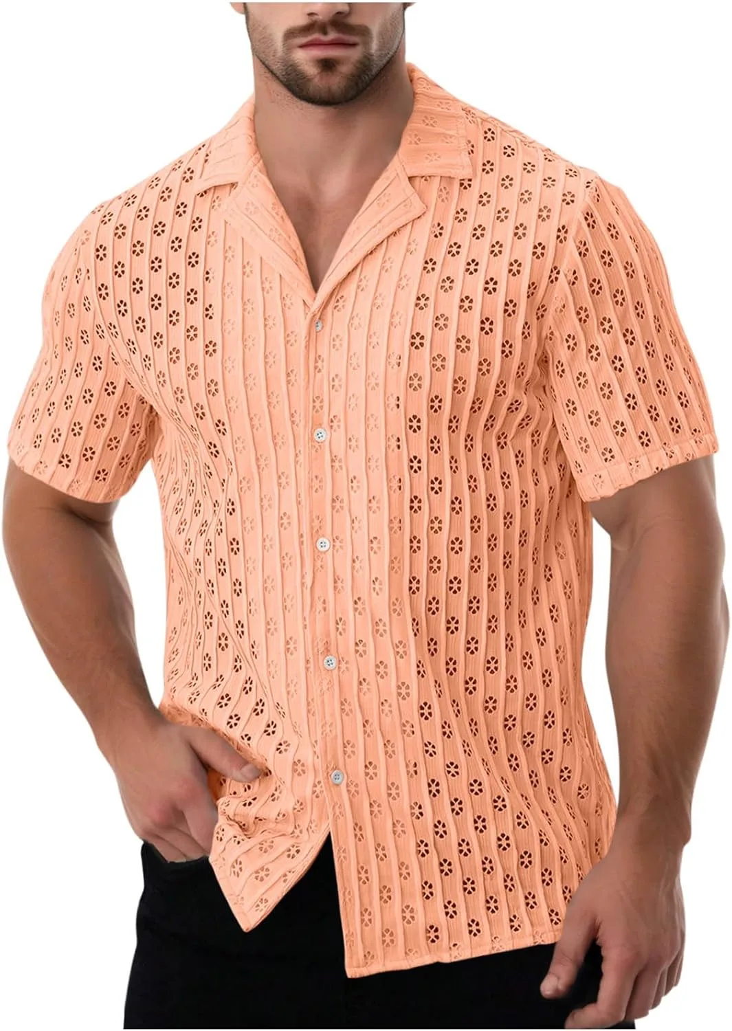 

Мужская рубашка Guayabera с длинным рукавом, летняя, дышащая