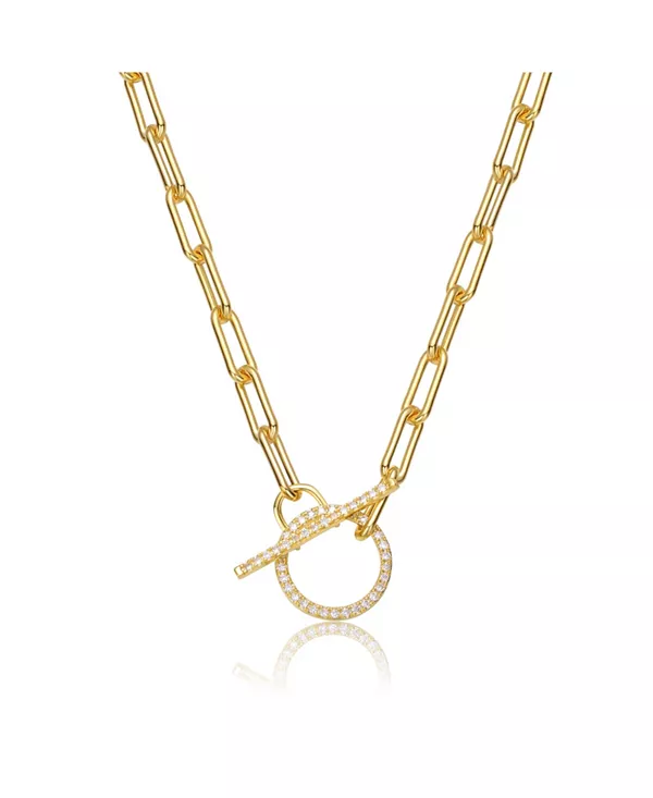 

Ожерелье-Цепочка из стерлингового серебра 14 карат с позолотой и кубическим цирконием Gigigirl, gold