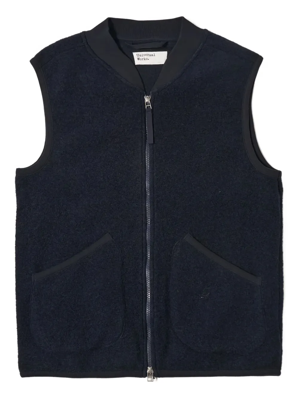 

Флисовый жилет на молнии спереди Universal Works, синий