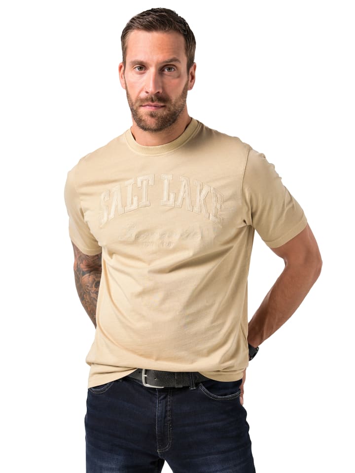 

JP1880 Футболка с короткими рукавами пробково-коричневого цвета, Коричневый, JP1880 Футболка с короткими рукавами пробково-коричневого цвета