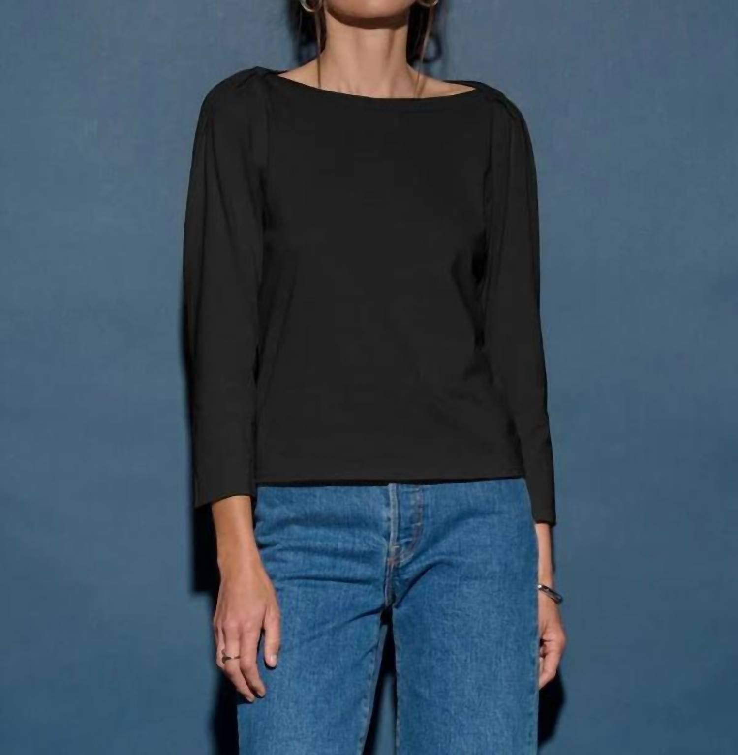 

Топ Amelie с воротником-конвертом в цвете джет-блэк Nation LTD, черный