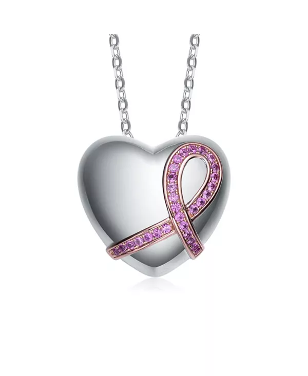 

Двухцветное ожерелье Gigi Girl Teens с розовыми кубическими цирконами в форме сердца Gigigirl, silver