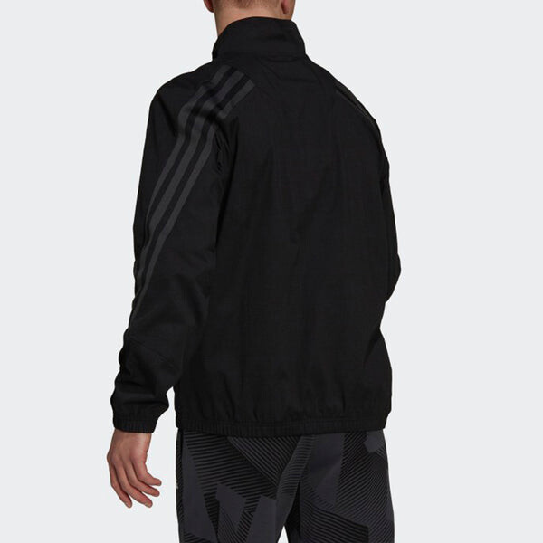 Куртка adidas M Future Icon Stripe Woven Stand Collar Sports Logo Jacket Black, мультиколор — фото 3