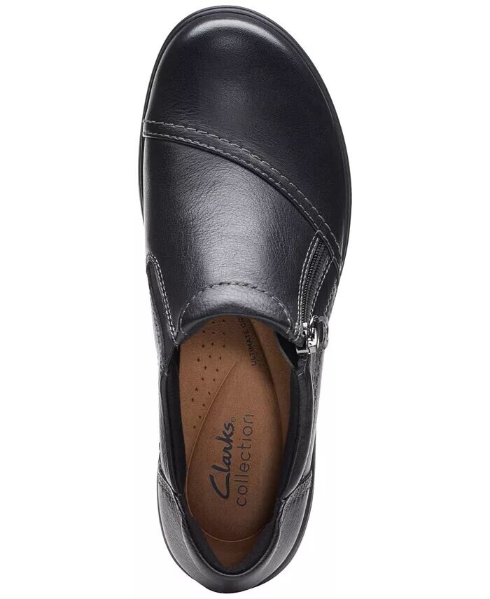 Женские туфли Carleigh Ray с закругленным носком и боковой молнией Clarks, черный — фото 4