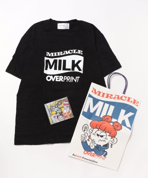 

Over print Футболка с принтом, MILK, черный