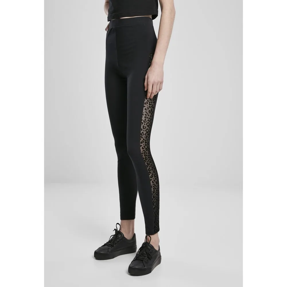 

Леггинсы Urban Classics Flock Lace Stripe Big, черный
