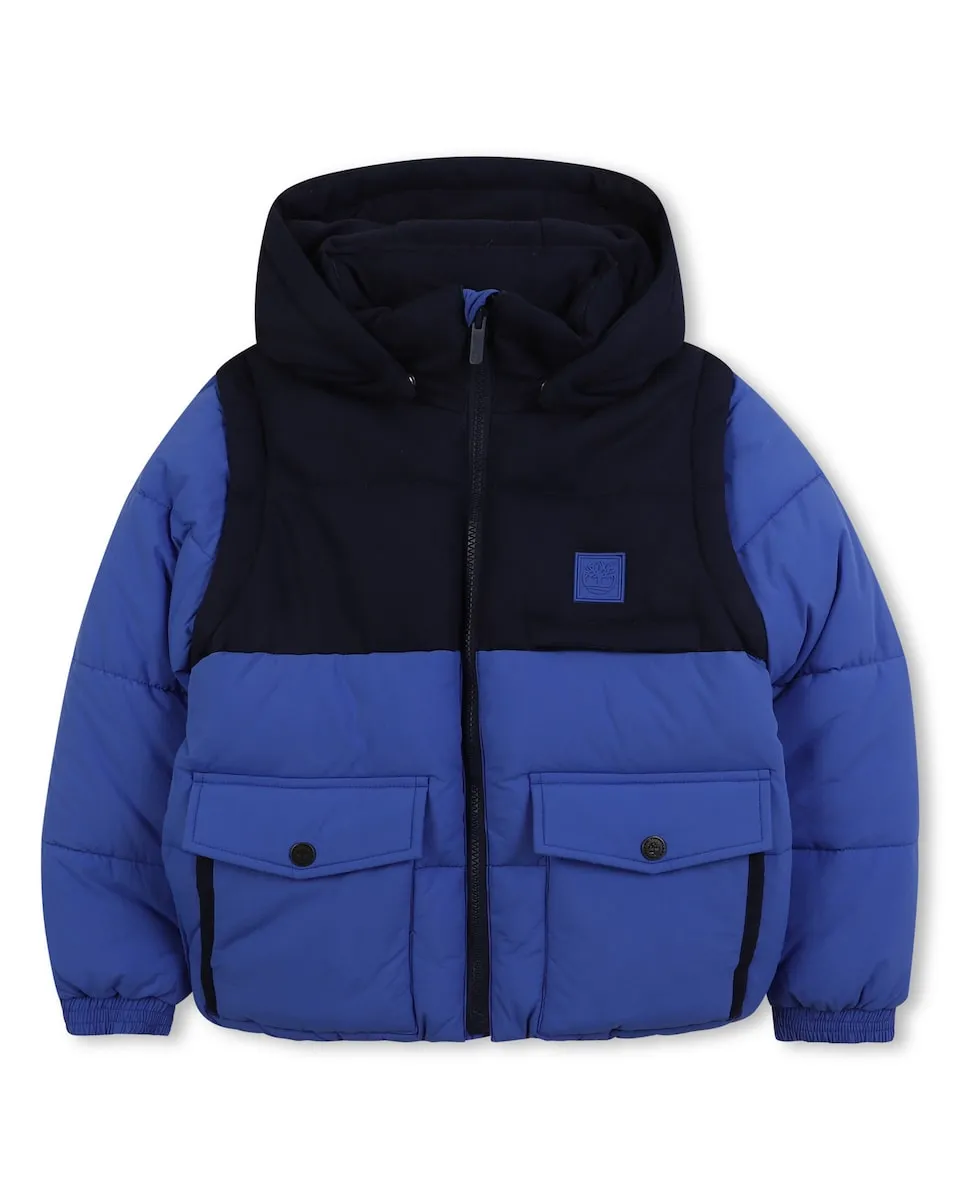 

Детское хлопковое пальто Timberland, темно-синий