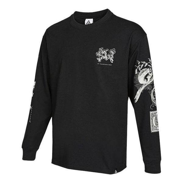 

Футболка men's acg iceland printing sports round neck long sleeves black t-shirt Nike, черный