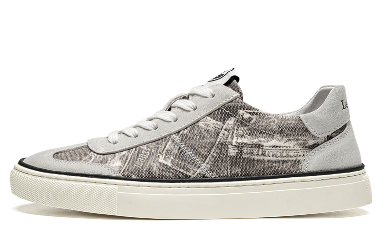 

Износостойкие низкие скейтерские кроссовки мужские LEAVELAND, белый/серый