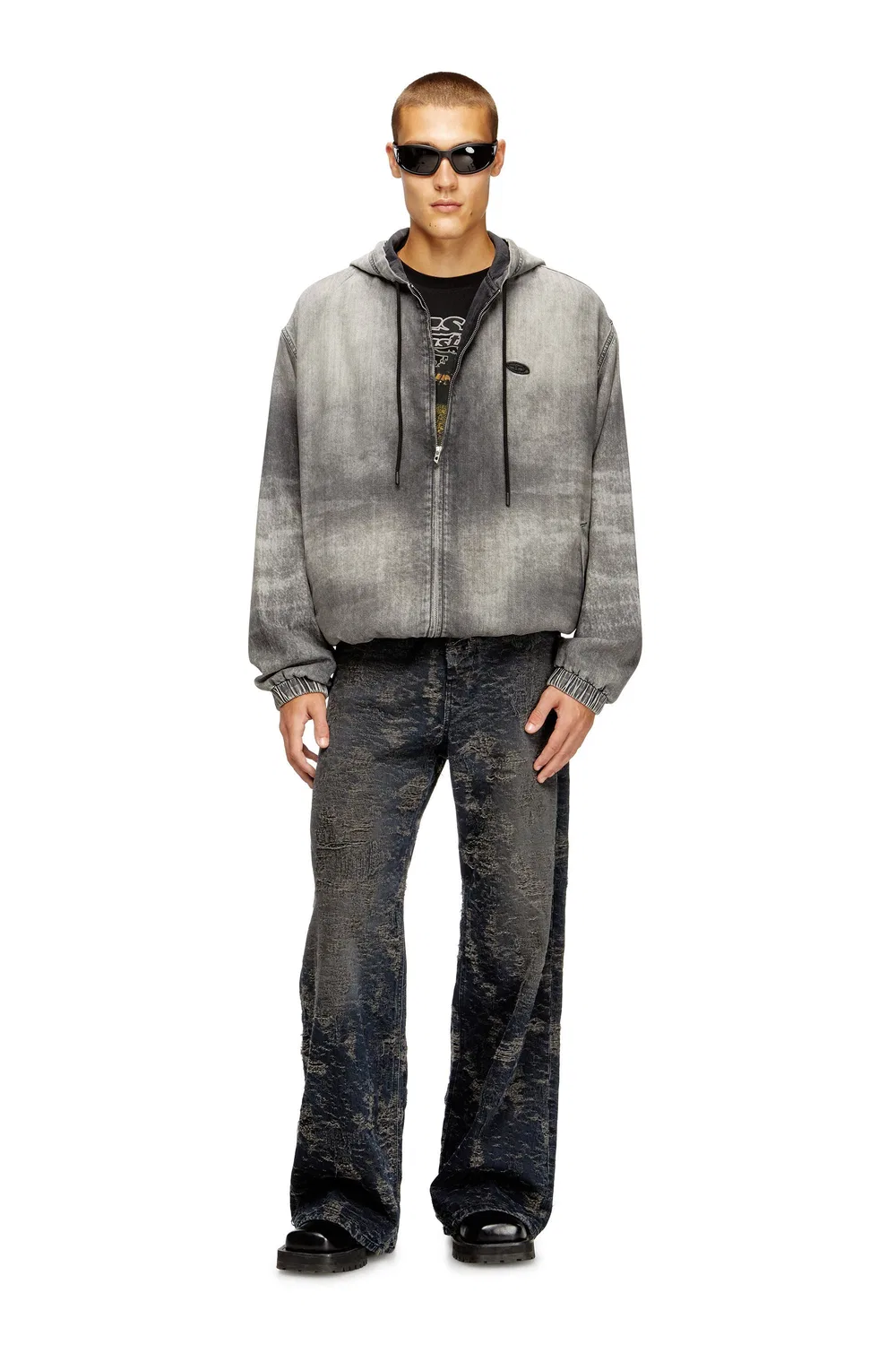 Мужская джинсовая куртка-блузон D-OFFY-S Diesel, black — фото 3