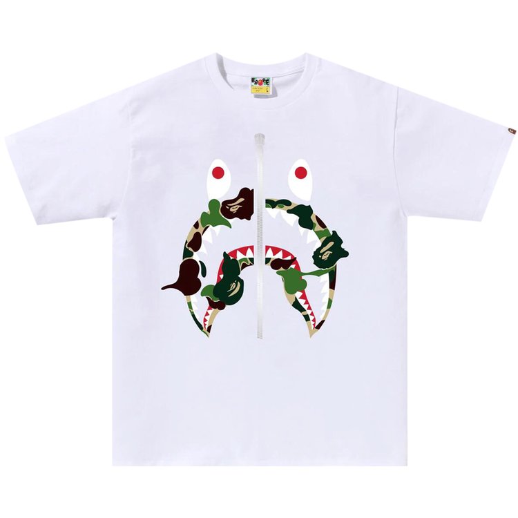 

Футболка BAPE ABC Camo Rebuild Shark 'White/Green', белый