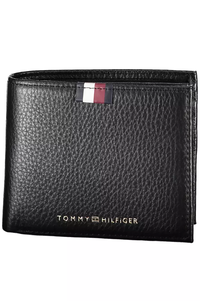 

Черный кожаный мужской кошелек Tommy Hilfiger