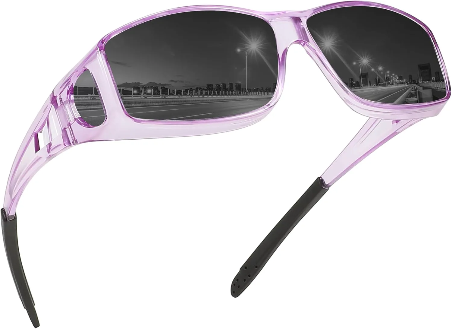 

Солнцезащитные очки MEETSUN Fit Over Glasses для мужчин и женщин, облегающие солнцезащитные очки с поляризованной защитой UV400, (Z1)-clear Purple-gray Lens