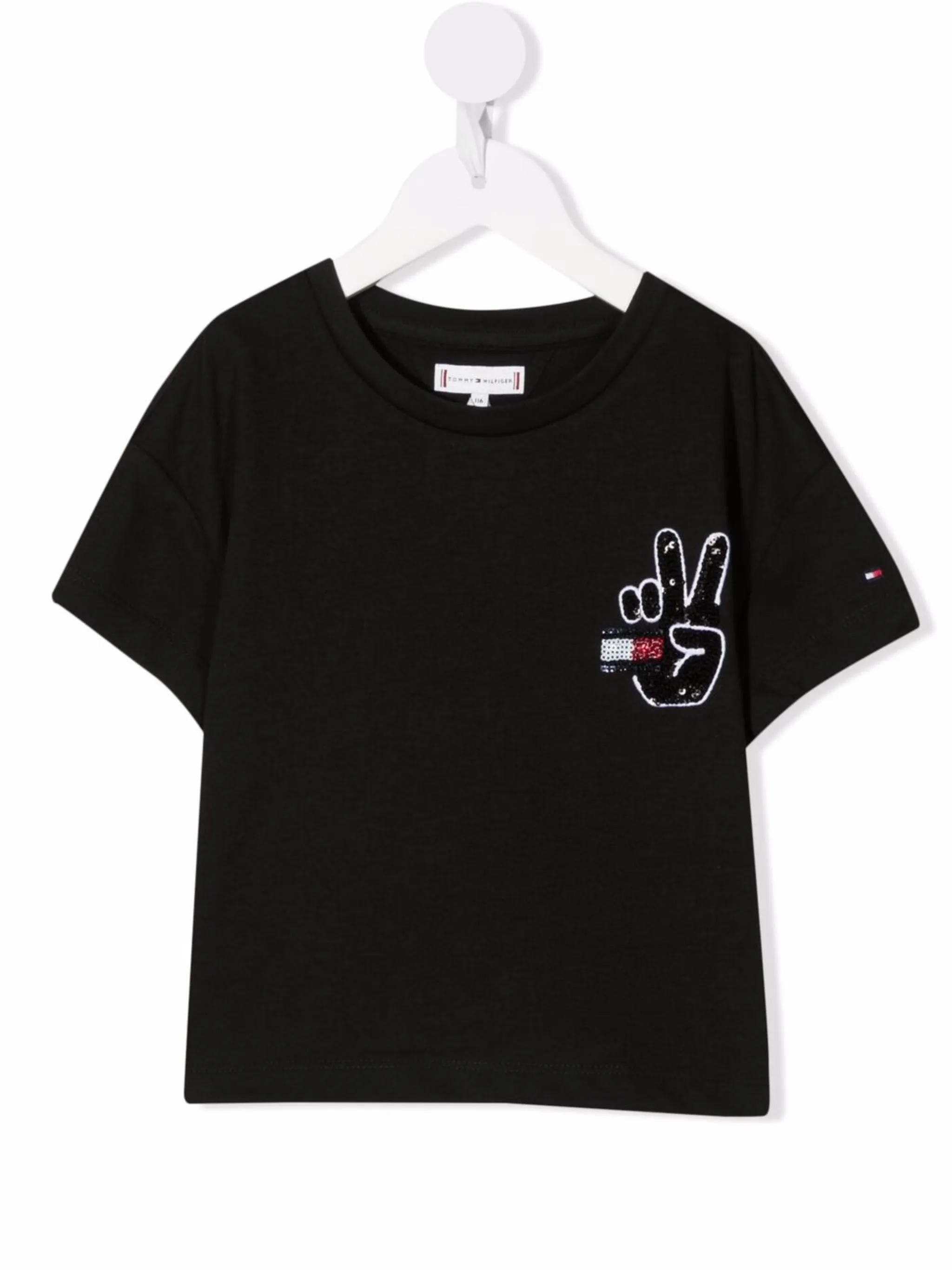 

Футболка с вышивкой Tommy Hilfiger Junior, черный