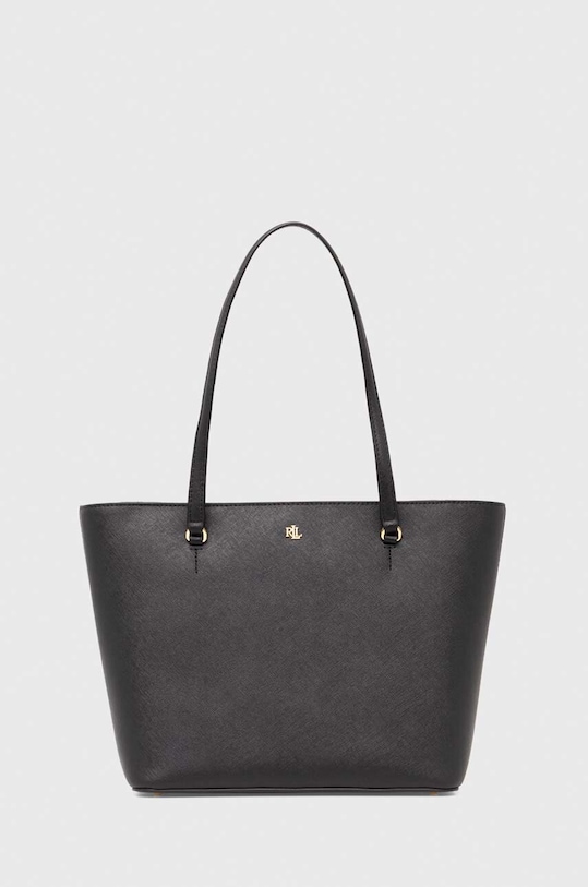 

Кожаная сумка Lauren Ralph Lauren, черный
