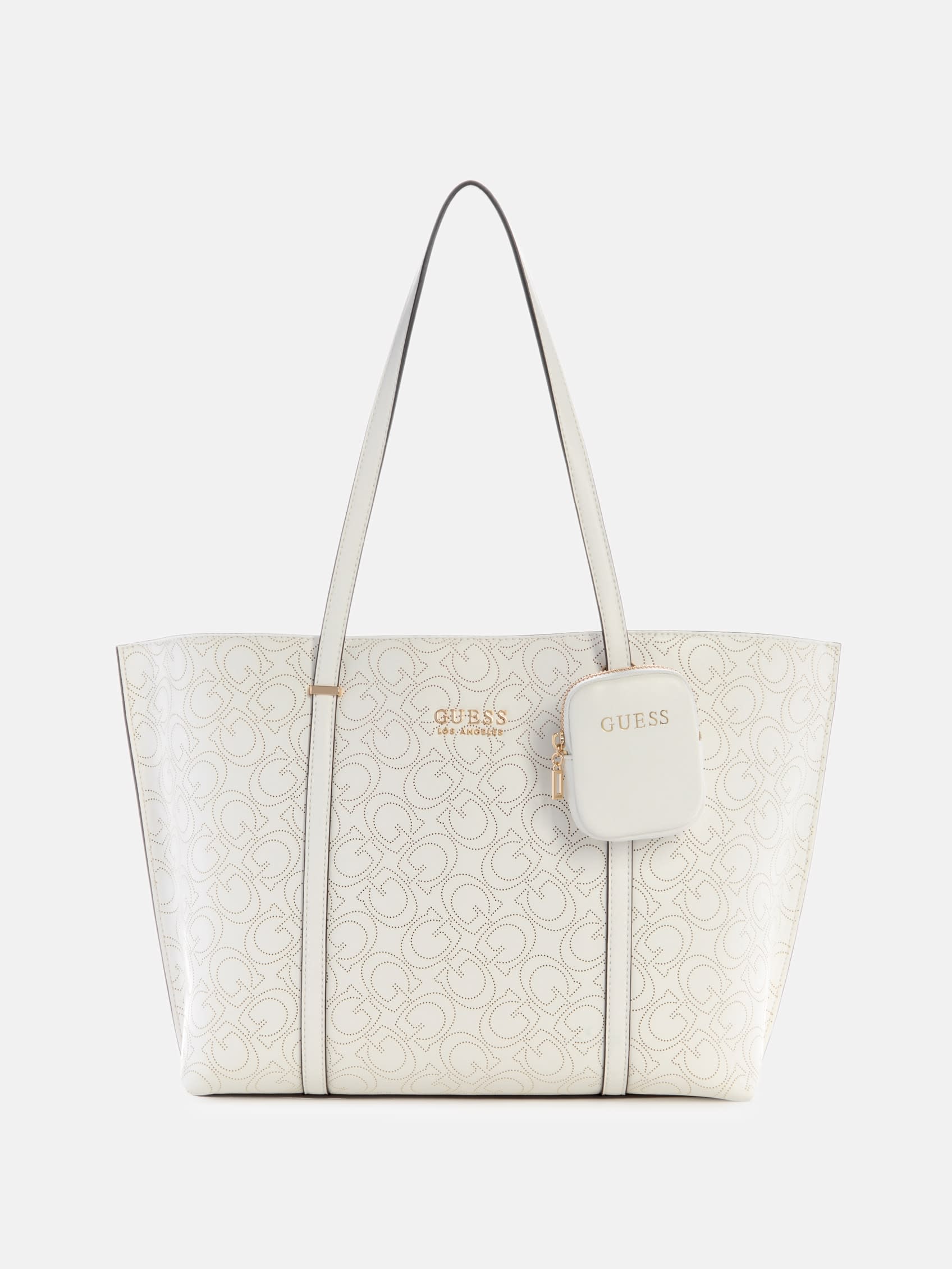 

Рю перфорированная сумка-тоут Guess Factory, белый