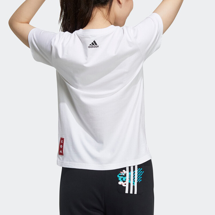 Футболка женская из коллекции CNY, белая Adidas — фото 3