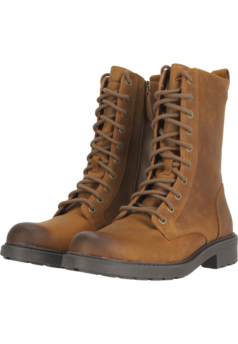 Ботинки женские CLARKS Orinoco2 Style кожаные высокие, коричневый — фото 3