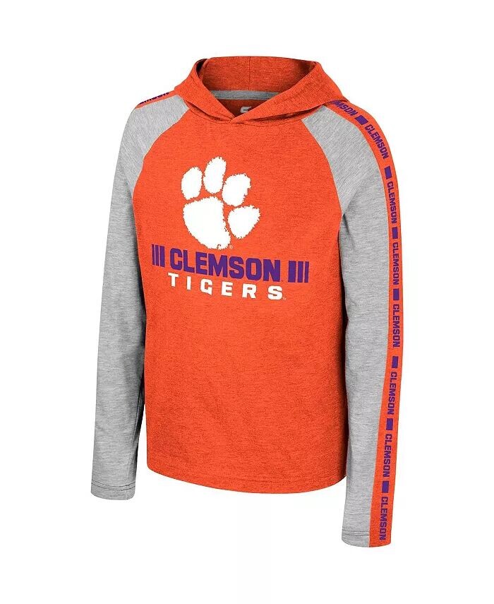 Оранжевая футболка Big Boys Clemson Tigers Ned Raglan с капюшоном и длинными рукавами Colosseum, оранжевый — фото 3