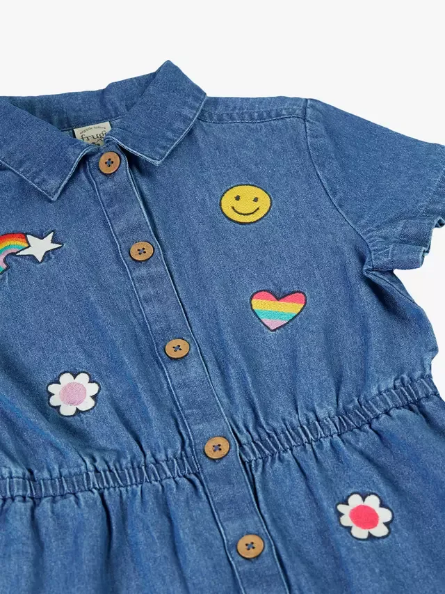 Детский джинсовый комбинезон Imogen, джинсовый/разноцветный Frugi — фото 4