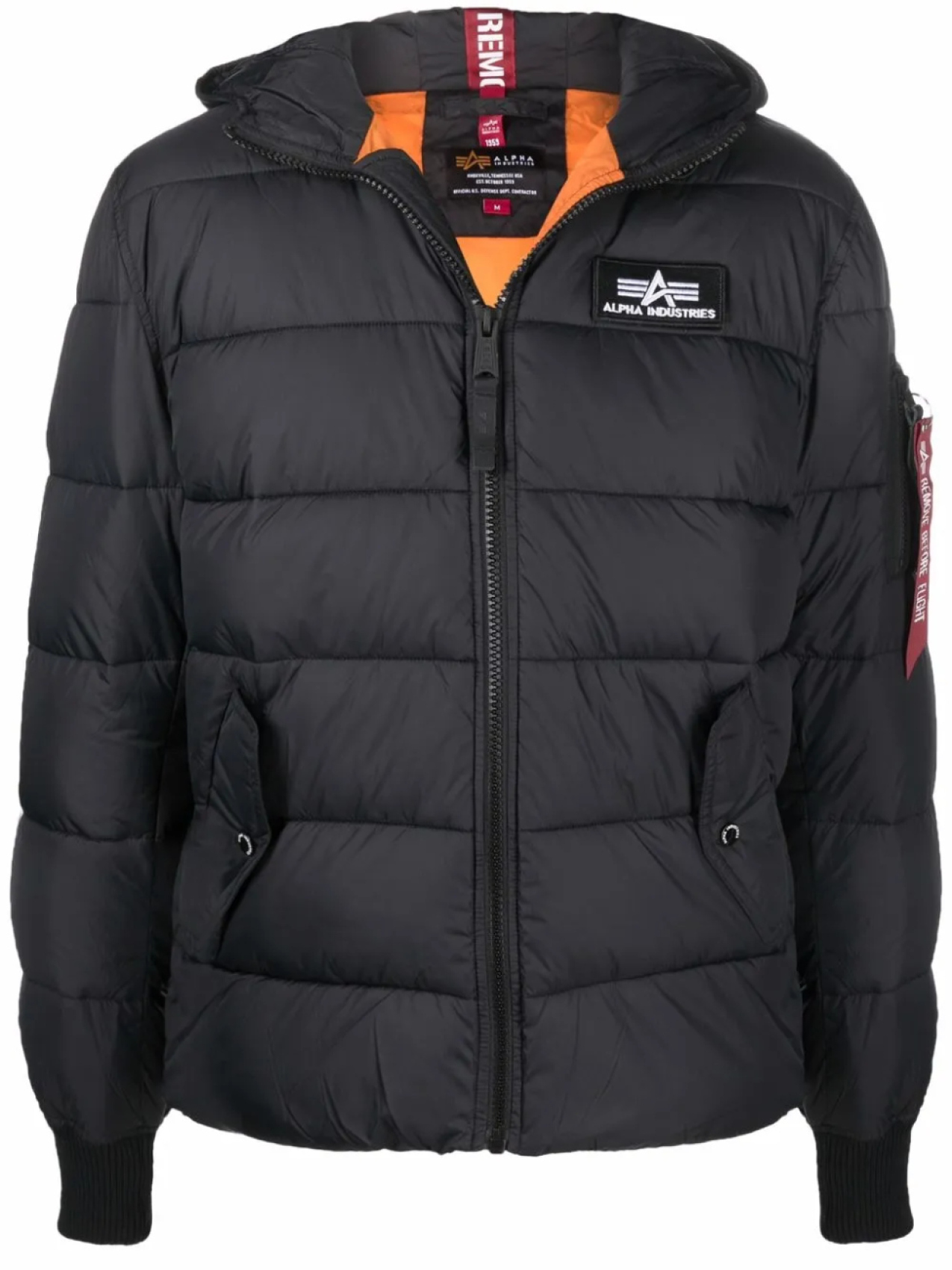 

Alpha Industries пуховик на молнии с капюшоном, черный