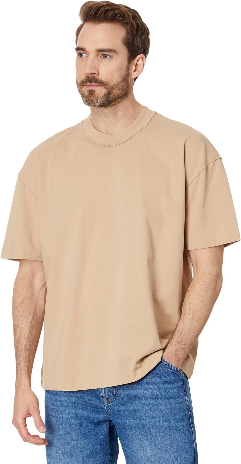 

Футболка AllSaints Isac Short Sleeve Crew, коричневый