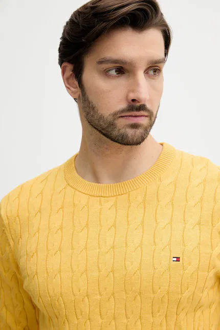 Свитер классический Tommy Hilfiger, желтый — фото 4