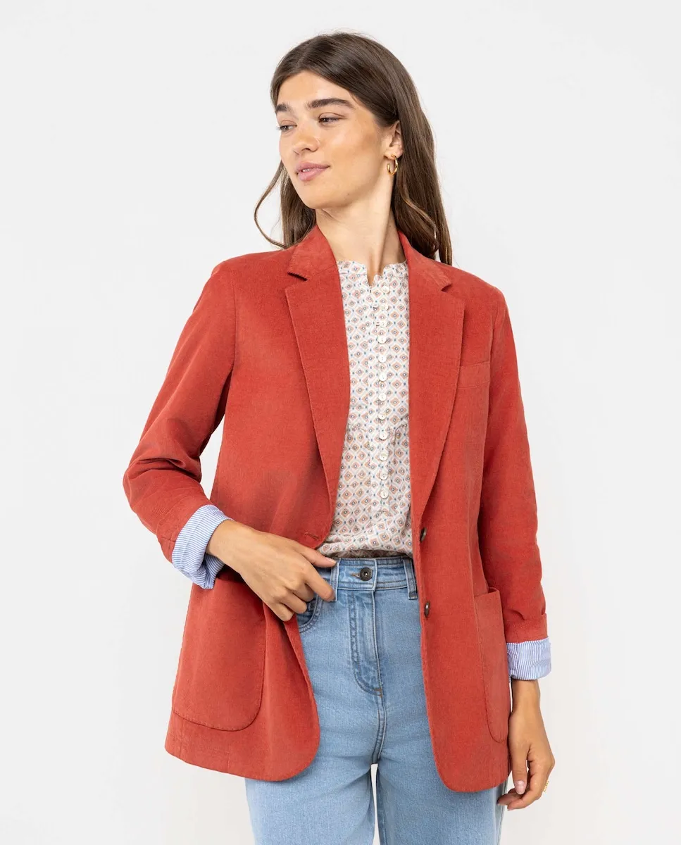 

Женский пиджак из гладкого вельвета El Ganso, красный