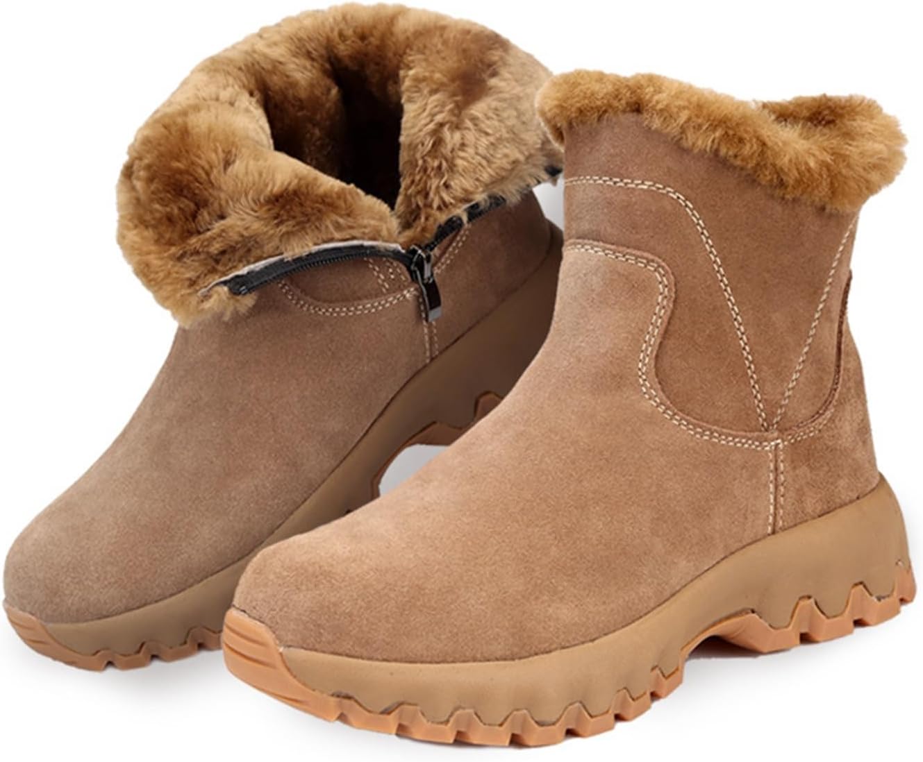 

Женские зимние ботинки снежные, износостойкие, с противоскользящей резиновой подошвой, боковая молния, удобные мужские зимние ботинки, легкие унисекс, на платформе, для прогулок и походов (Цвет: темно-коричневый, Размер: 8 женский / 6,5 мужской)...