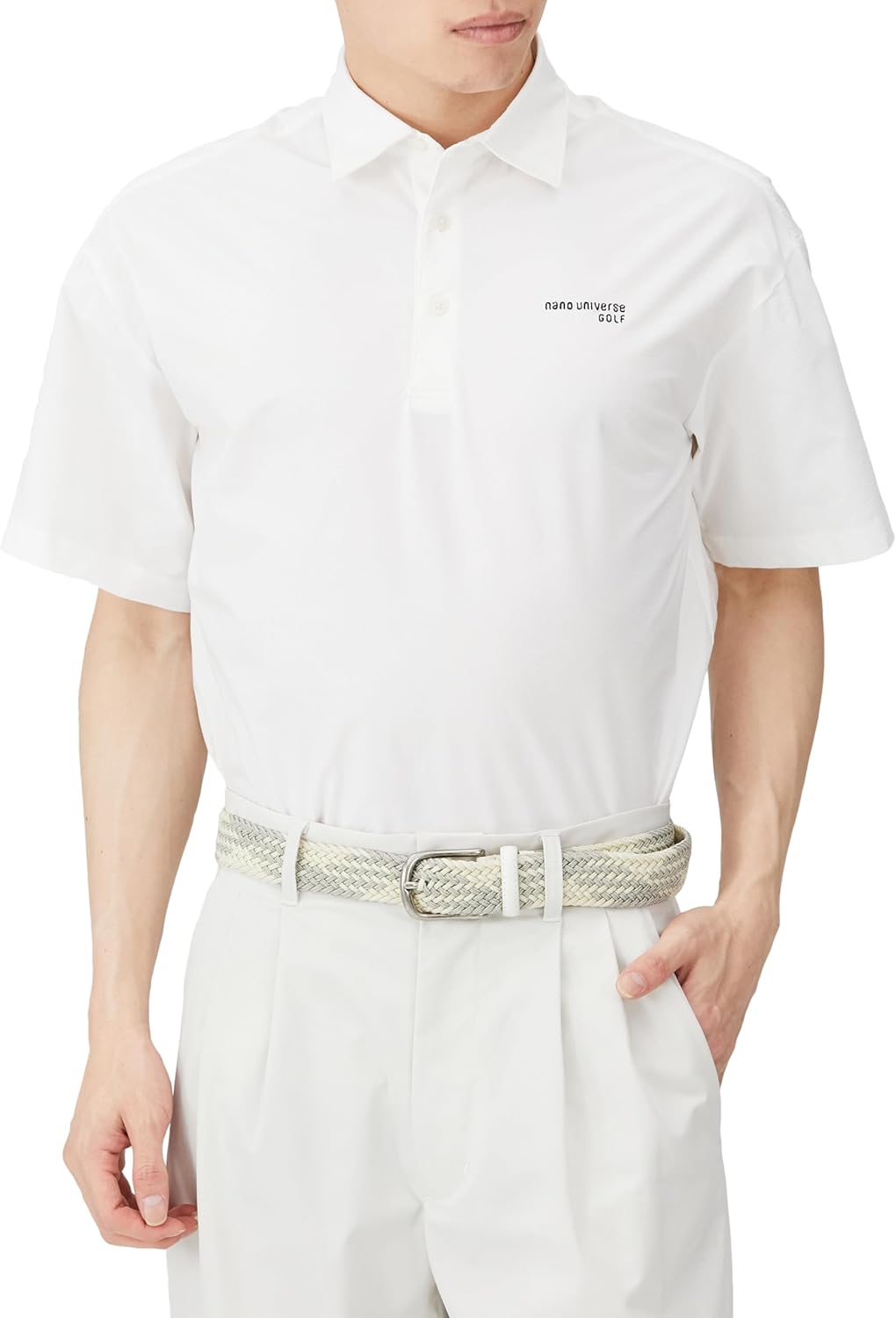 

Мужская поло-рубашка с коротким рукавом Nano Universe Golf 030-4160101 (эластичный/футбольный материал) / для гольфа, белый