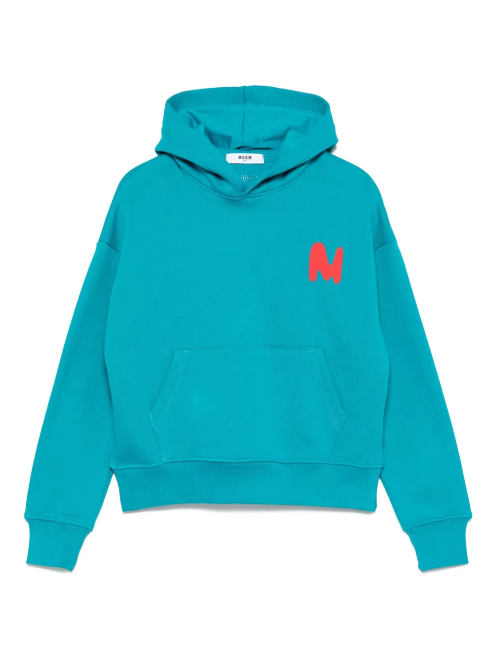 

Толстовка с капюшоном и нашивкой-логотипом MSGM Kids, синий