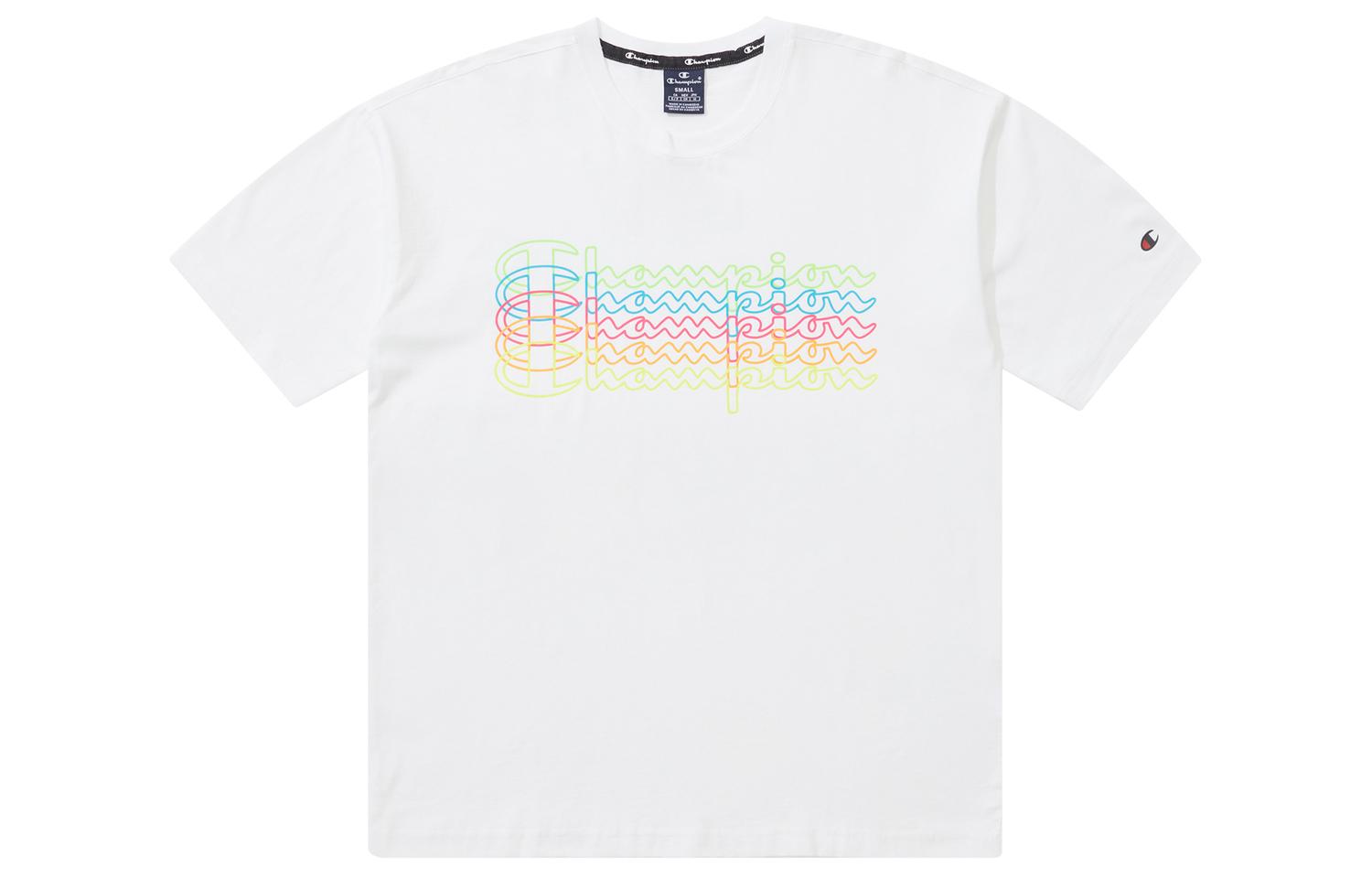 

Футболка Unisex Champion, белая (горизонтальная полоса на подоле с наложенным логотипом)