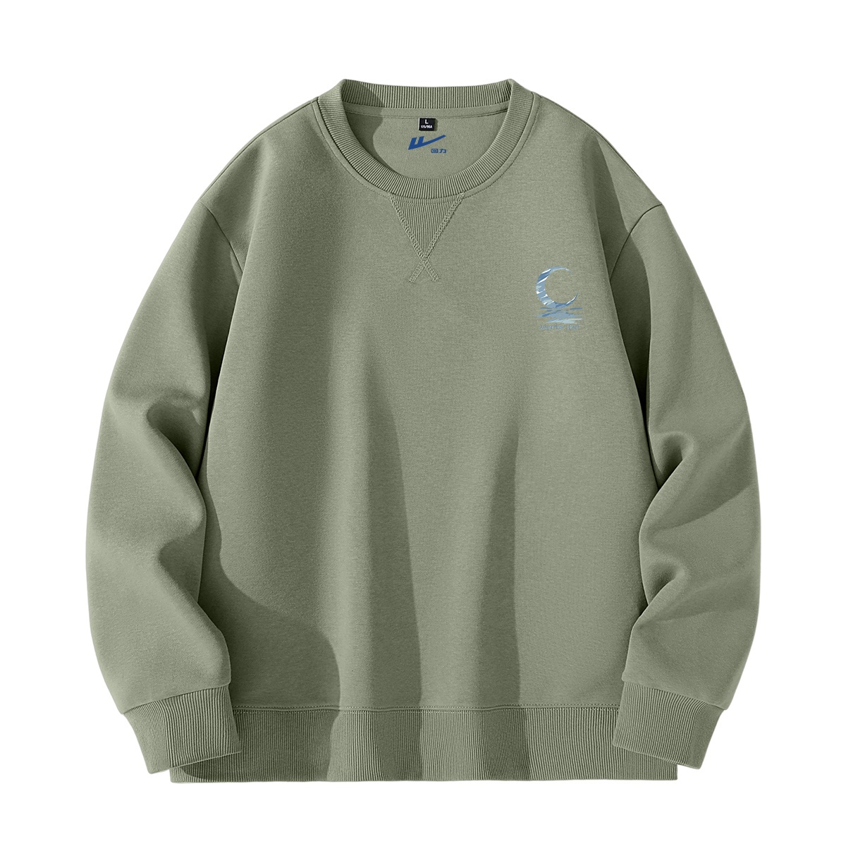 

Толстовка мужская с круглым вырезом тонкая heavyweight WARRIOR, matcha зеленый