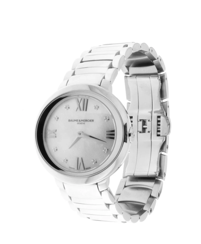 

Часы кварцевые стальные круглой формы 30мм. Baume Et Mercier, серый
