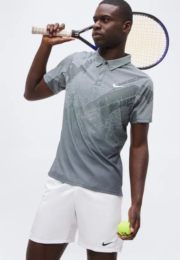 Футболка поло Nikecourt Advantage Slam, Nike Performance, антрацит/холодный серый/белый — фото 4