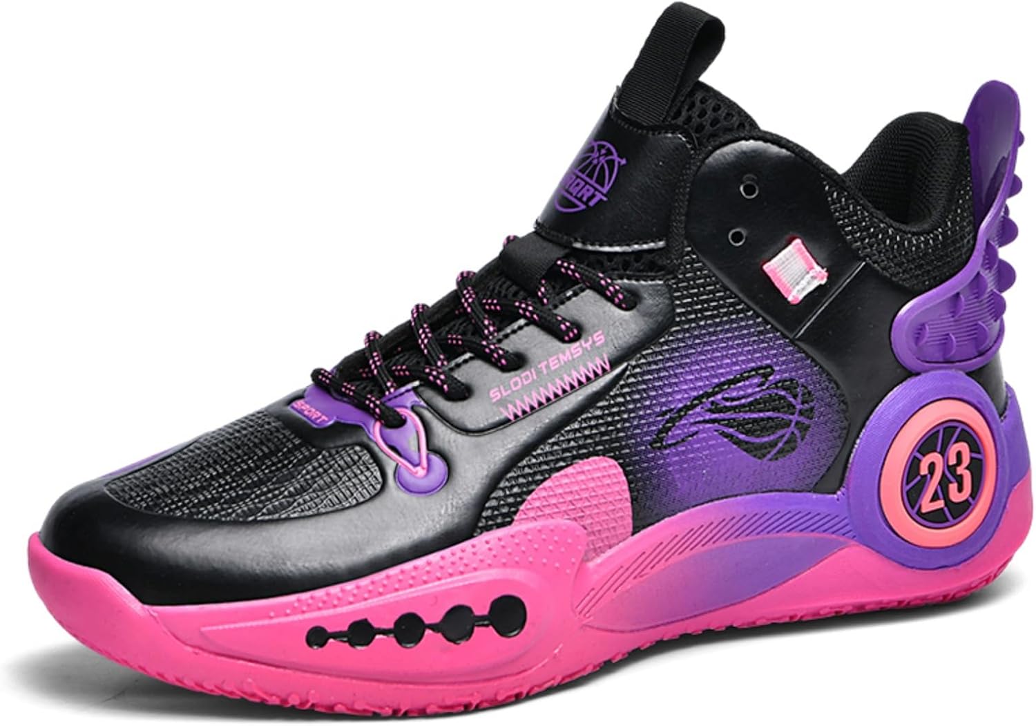 

Мужские дышащие баскетбольные кроссовки на шнуровке, модные высокие, с нескользящей подошвой, повседневные для спортзала, спорта, тенниса, бега и ходьбы Boaobaihuo, черный