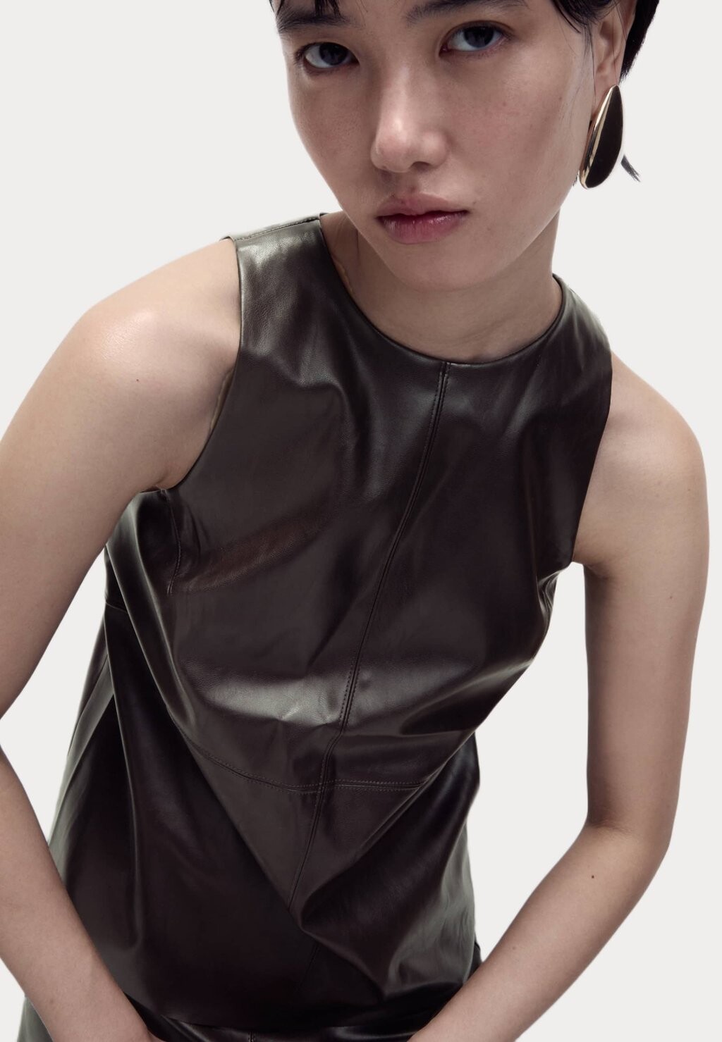 

Топ FAUX LEATHER Marks & Spencer, коричневый