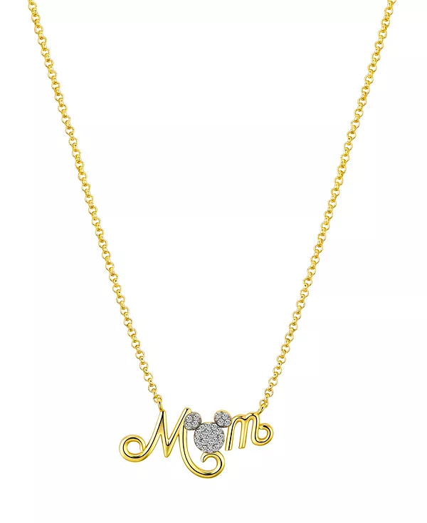 

Ожерелье с изображением мамы Микки Мауса из кубического циркония Disney, two-tone