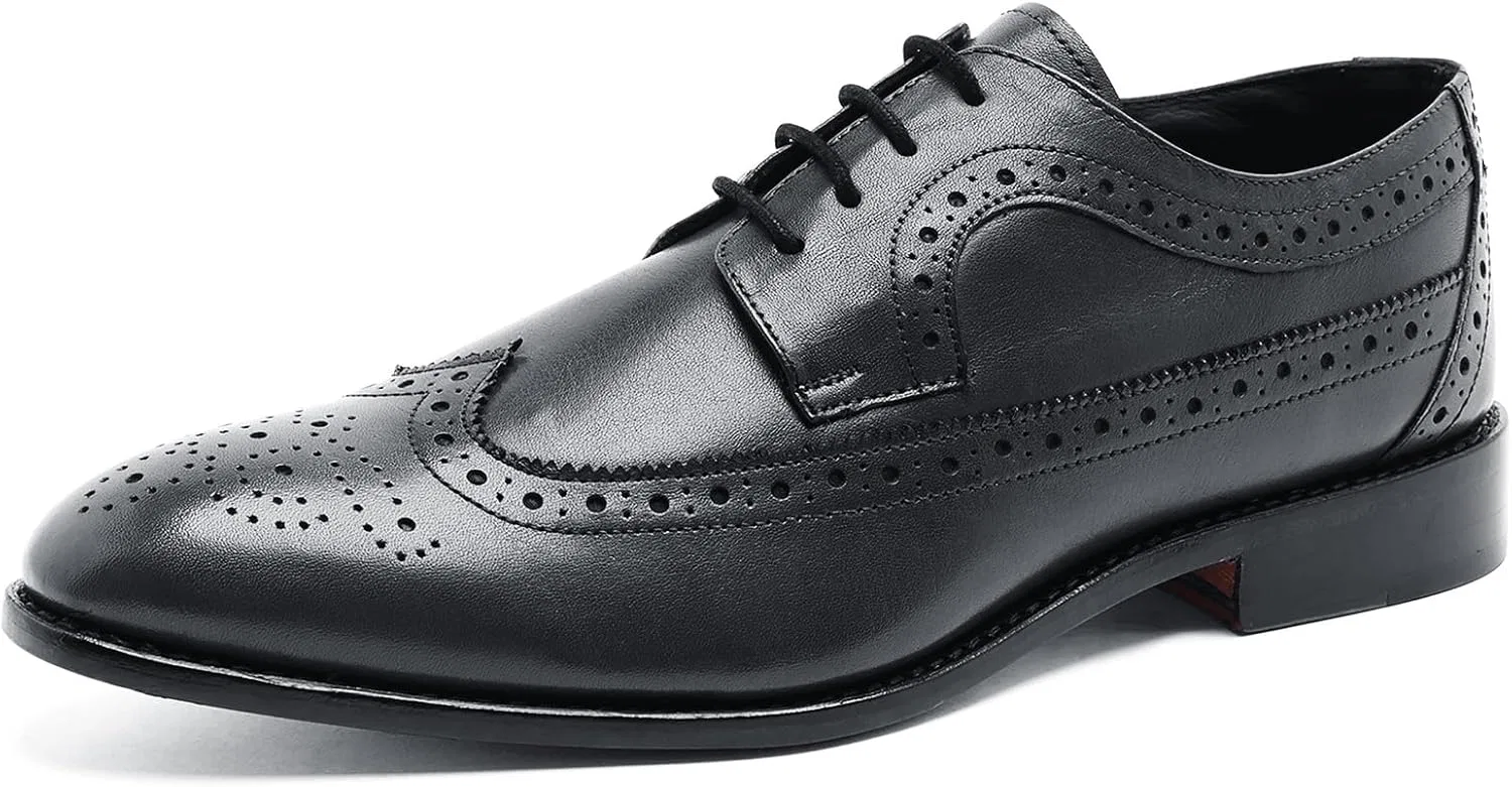 Мужские кожаные туфли Anthony Veer Regan Wingtip Oxford из натуральной кожи Goodyear World, Black