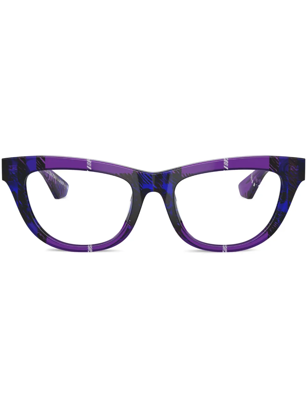

Очки в клетчатой оправе 'кошачий глаз' Burberry Eyewear, фиолетовый