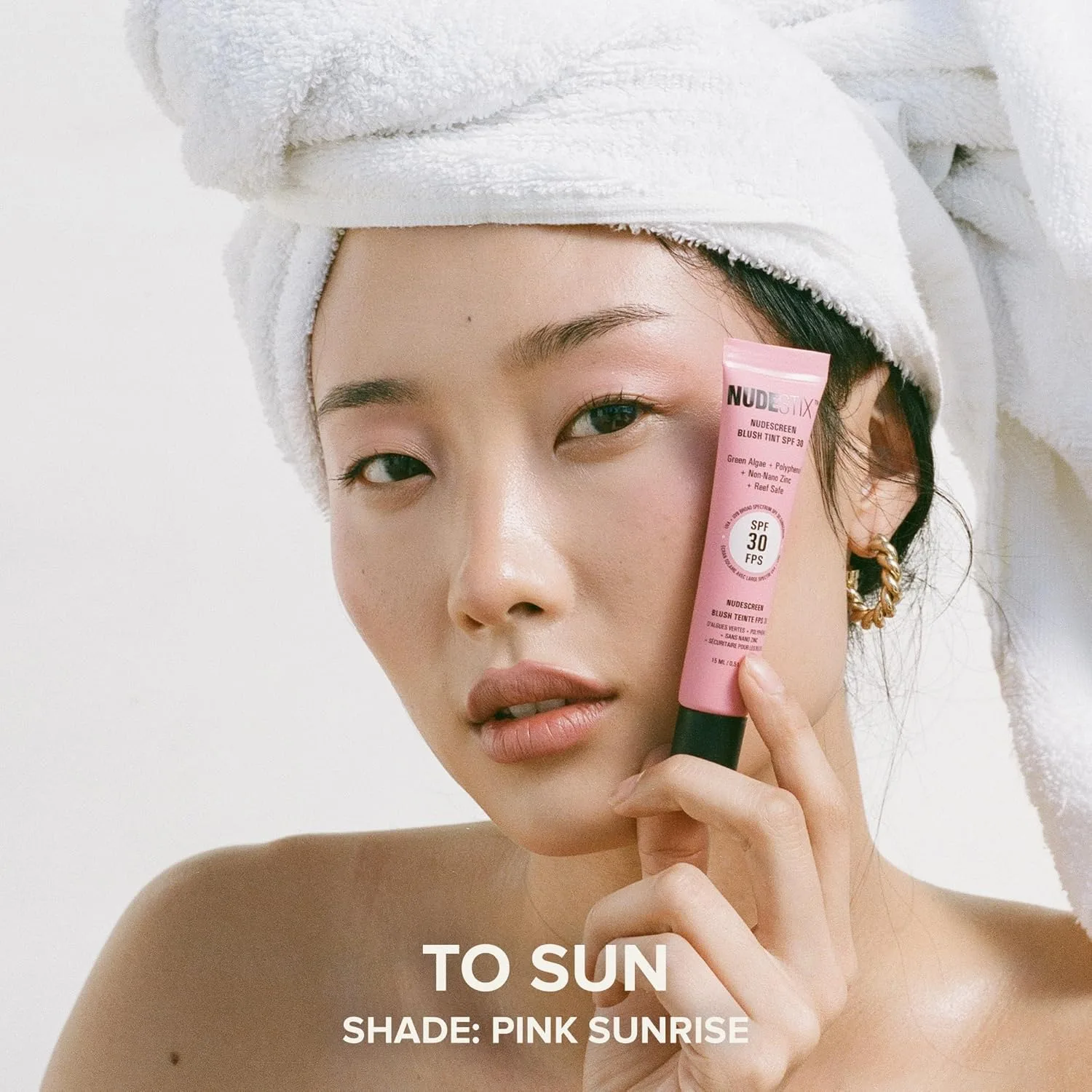 Жидкие румяна-тинт Nudestix Nudescreen Blush Tint SPF 30 - многофункциональные румяна для щек, глаз и губ с минеральным солнцезащитным фильтром | Широкий спектр защиты от UVA/UVB-лучей и синего света, Pink Sunrise — фото 4