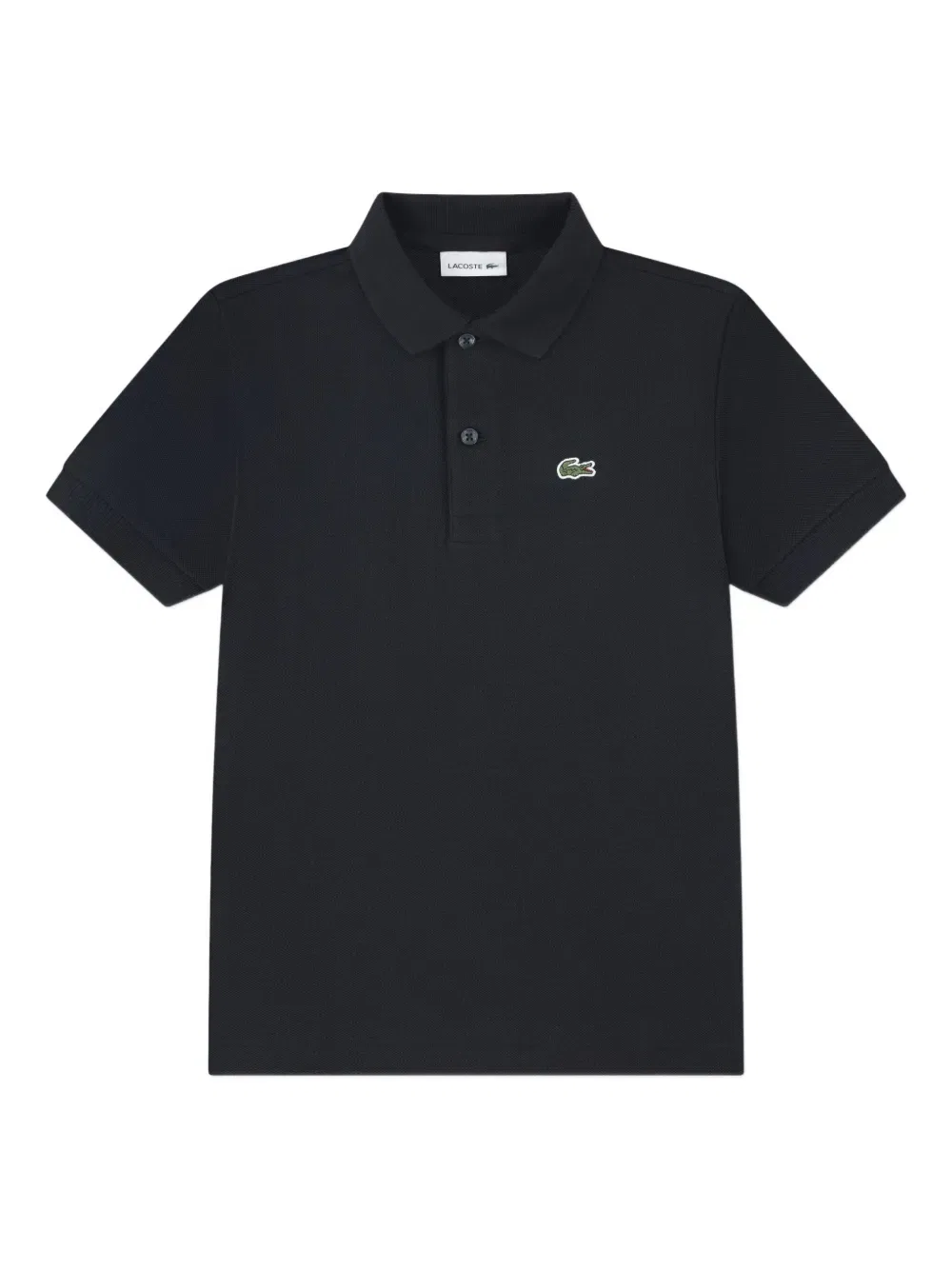 Поло с нашивкой в виде логотипа и пуговицами Lacoste Kids, черный